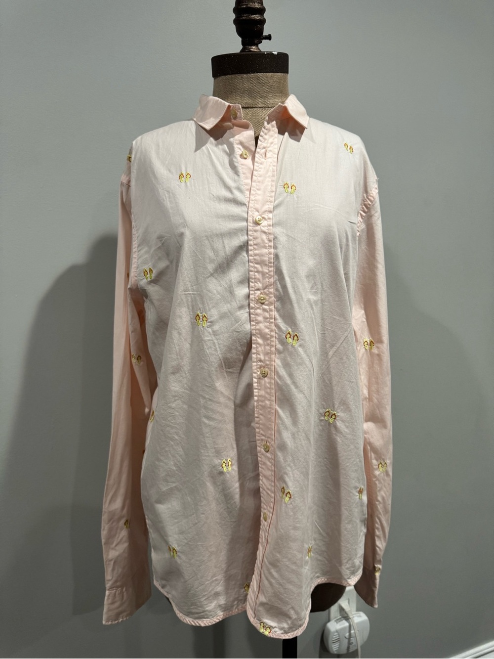 Scotch & Soda peach flip flop Embroidered Long-Sleeve Shirt